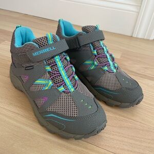 Big Kid 5Y Merrell Kids Trail Chaser Hiking Sneakers purple gray blue LIKE NEW